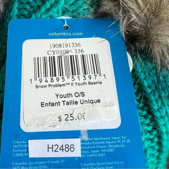 Columbia Snow Problem III Youth Beanie (Teal) SKU#H2486 - Picture 8 of 8